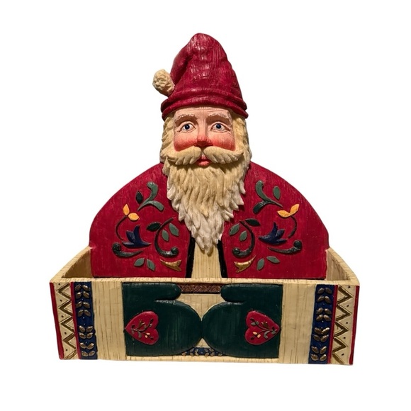 Christmas Santa Card Holder Holiday Renovators Supply Resin Textured Home Decor - Picture 2 of 11